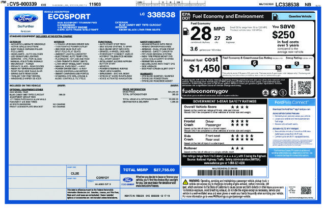 Used 2020 Ford EcoSport Titanium FWD image 32