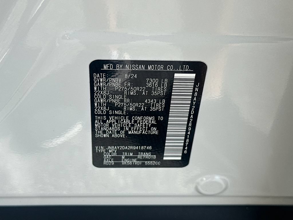 Used 2024 Nissan Armada Platinum w/ Captain's Chairs Package RWD image 32