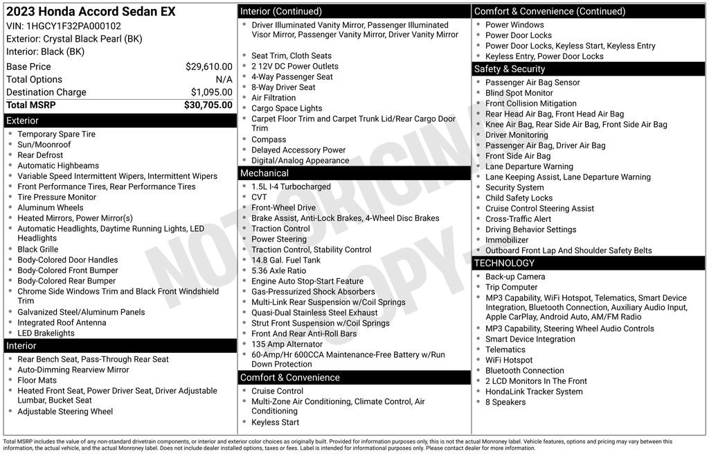 Used 2023 Honda Accord EX image 5
