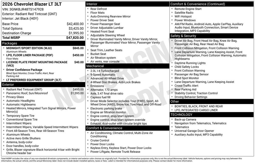 New 2026 Chevrolet Blazer LT w/ Midnight/Sport Edition AWD/4WD image 3