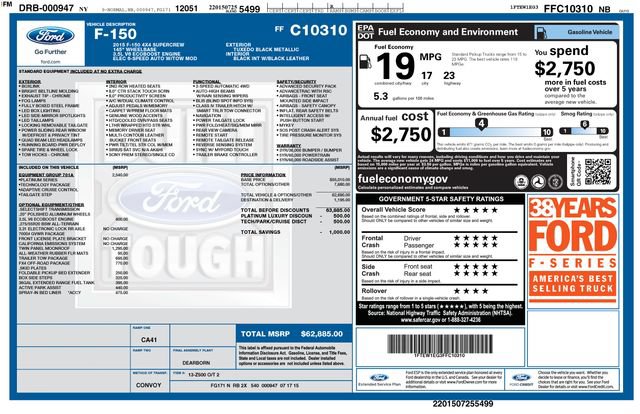 Used 2015 Ford F150 Platinum w/ Equipment Group 701A Luxury AWD/4WD image 5