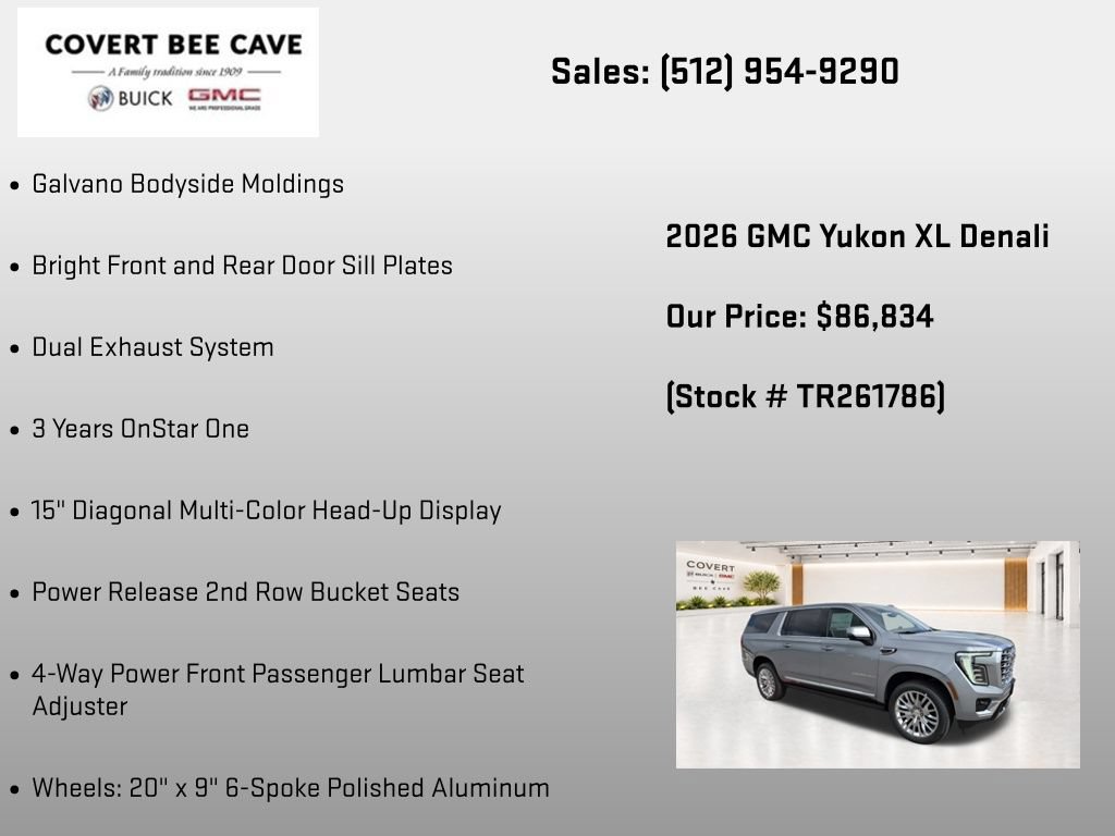 New 2026 GMC Yukon XL Denali w/ Sun & Power Step Package AWD/4WD image 25