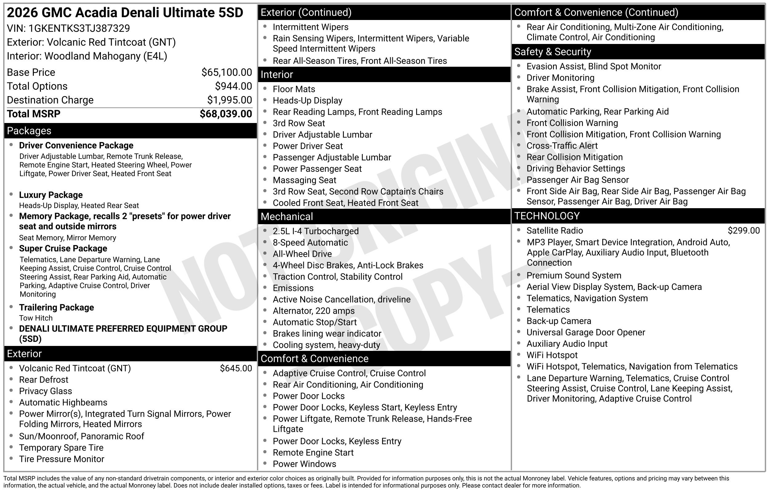 New 2026 GMC Acadia Denali Ultimate AWD/4WD image 3
