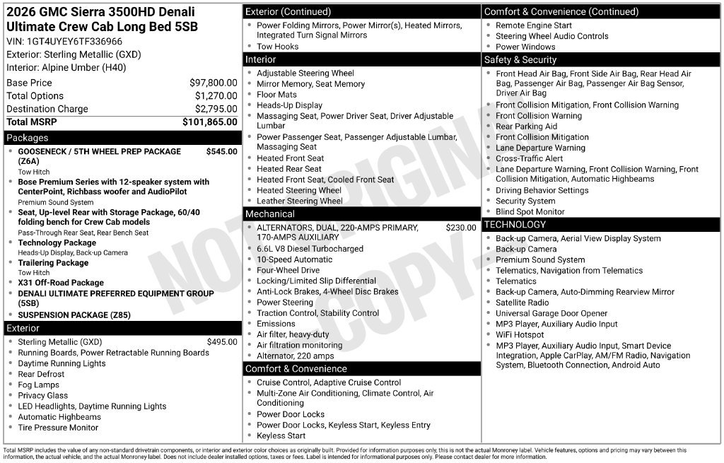 New 2026 GMC Sierra 3500 Denali Ultimate AWD/4WD image 15