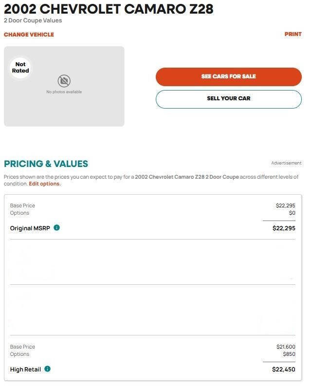 Used 2002 Chevrolet Camaro Z28 w/ Preferred Equipment Group 2 image 14