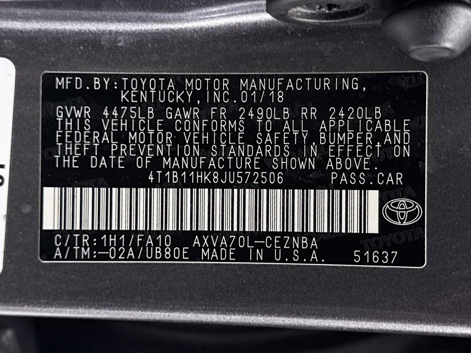 Used 2018 Toyota Camry LE w/ Convenience Package FWD image 35