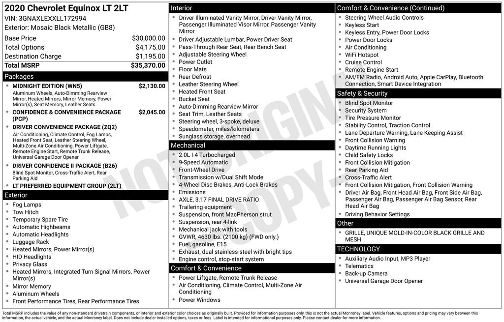 Used 2020 Chevrolet Equinox LT w/ Midnight Edition image 6