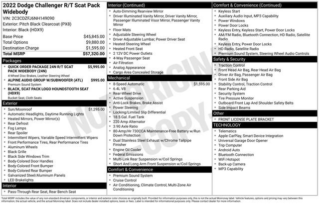 Used 2022 Dodge Challenger R/T Scat Pack RWD image 8