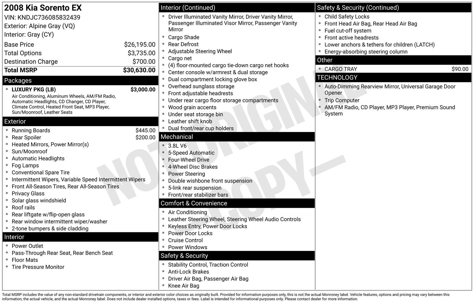 Used 2008 Kia Sorento EX w/ Luxury Pkg image 6