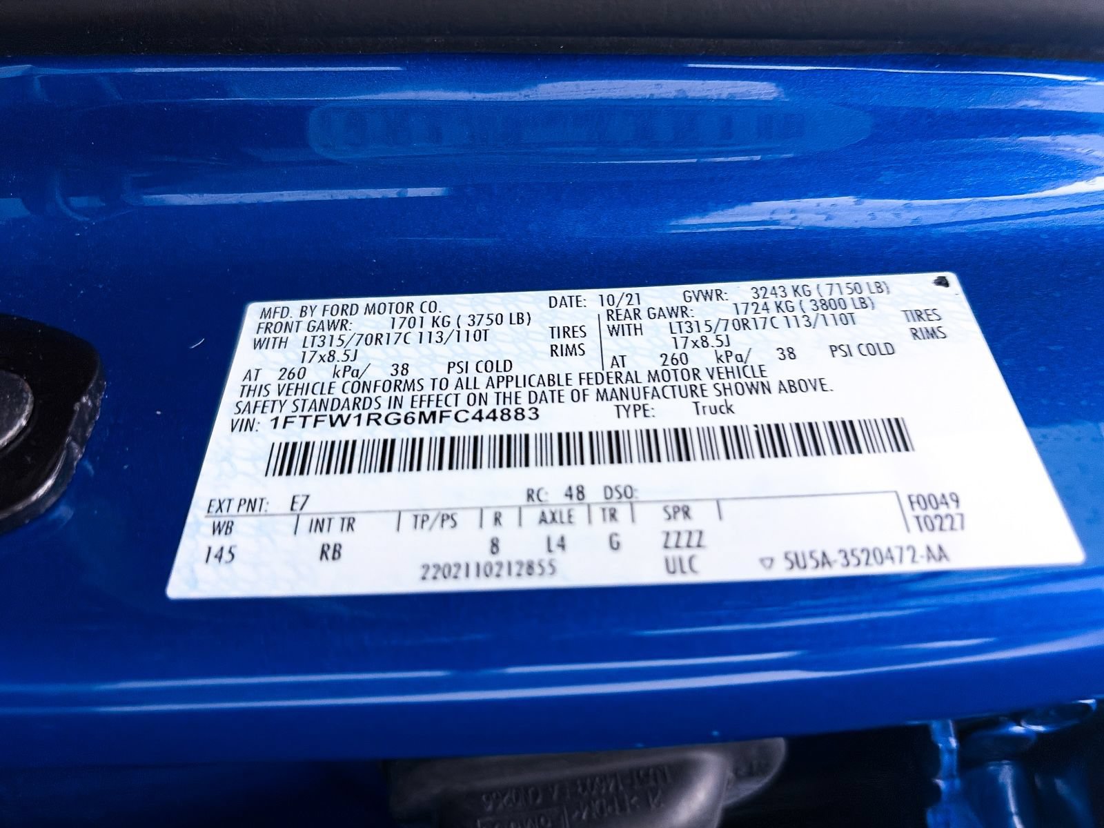 Used 2021 Ford F150 Raptor w/ Equipment Group 801A High AWD/4WD image 44