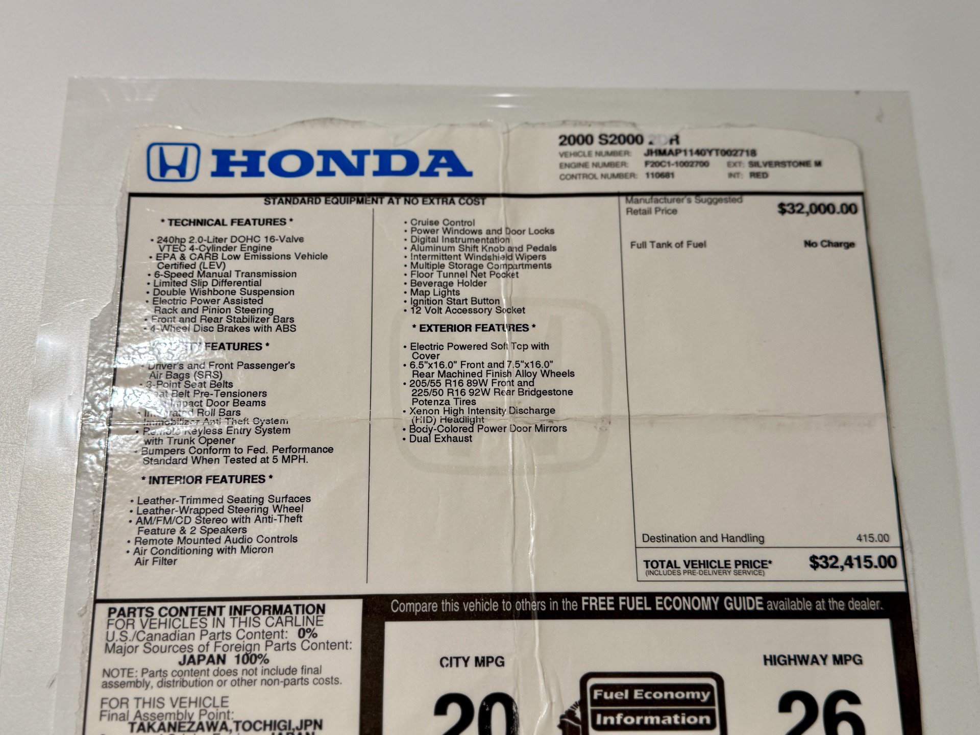 Used 2000 Honda S2000 image 96