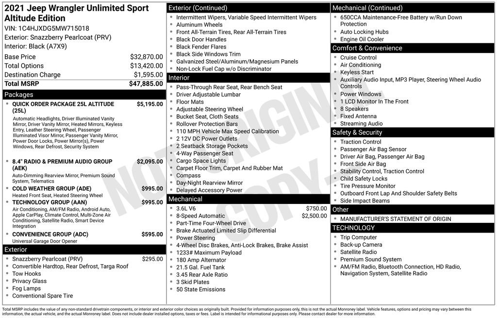 Used 2021 Jeep Wrangler Unlimited Sport image 4