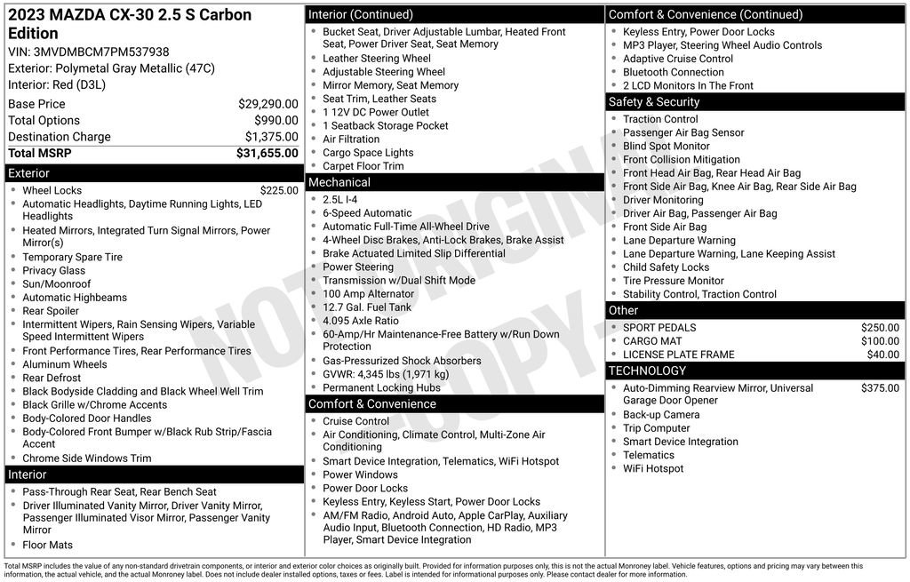 Certified 2023 MAZDA CX-30 AWD 2.5 S w/ Preferred Package image 10