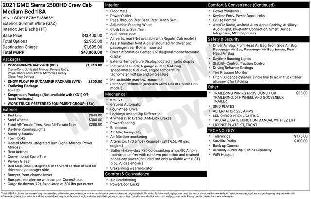 Used 2021 GMC Sierra 2500 4x4 Crew Cab w/ Convenience Package image 40