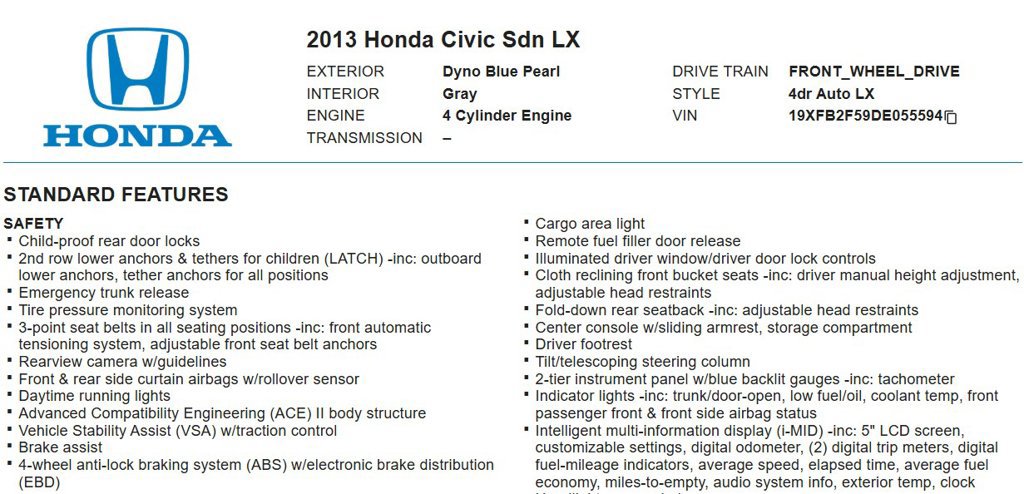 Used 2013 Honda Civic LX image 16