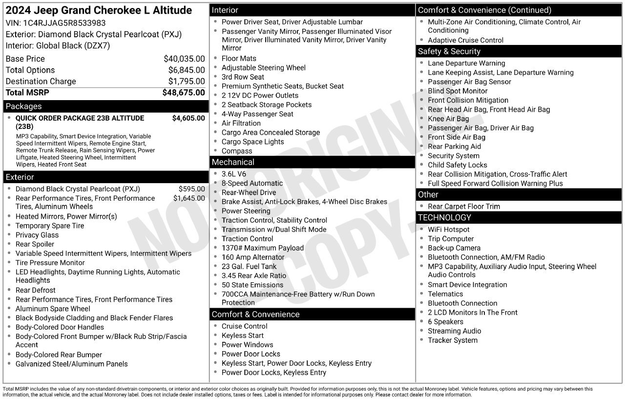 Used 2024 Jeep Grand Cherokee L Laredo RWD image 38