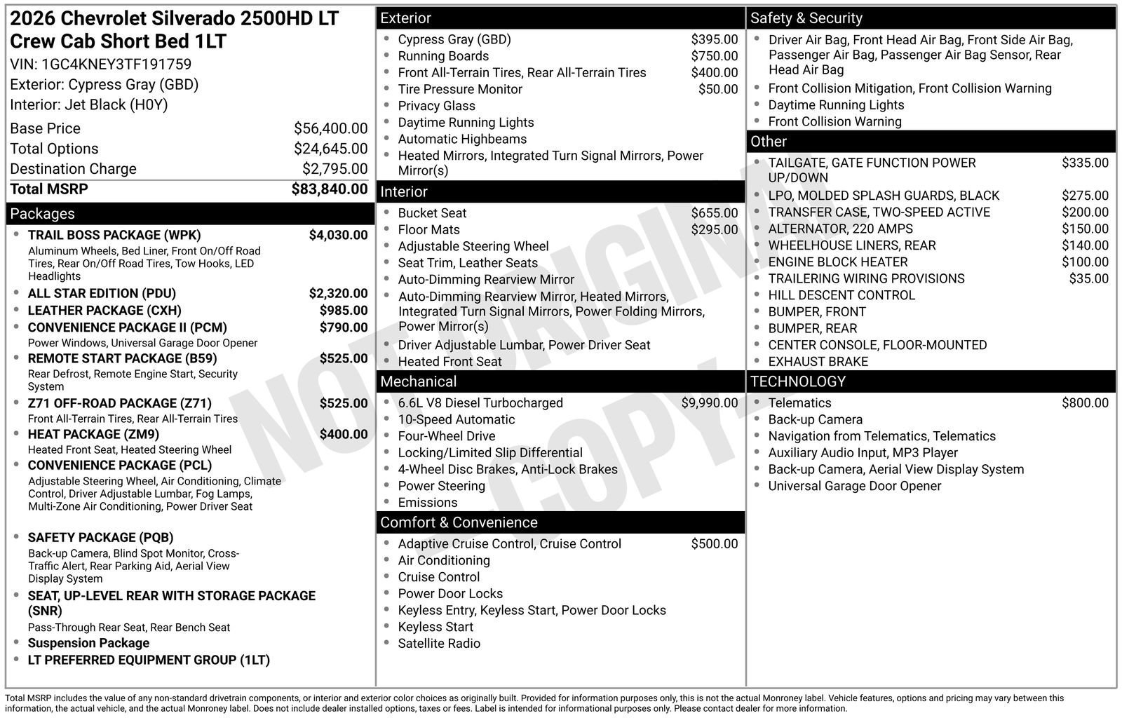 New 2026 Chevrolet Silverado 2500 LT w/ Trail Boss Package AWD/4WD image 16