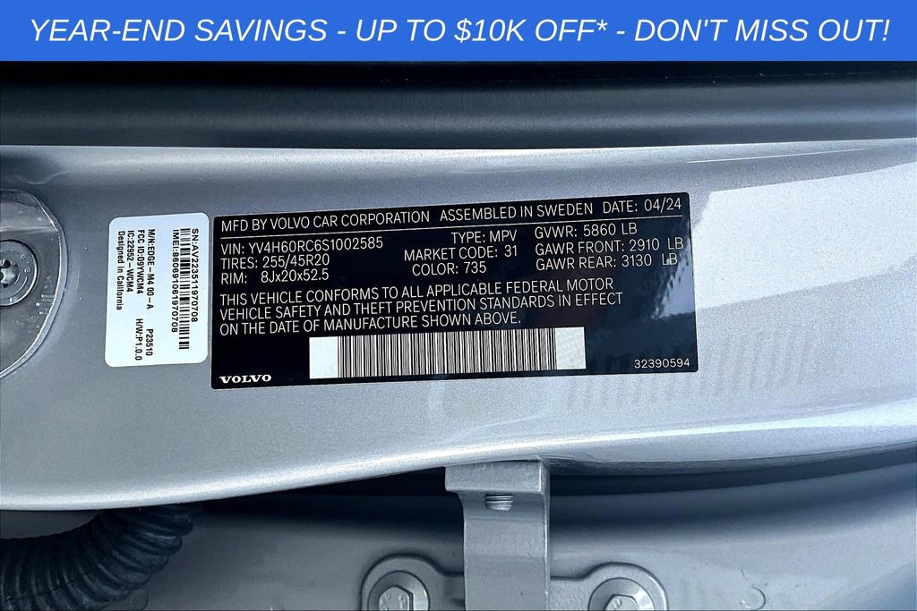 Used 2025 Volvo XC60 T8 Plus w/ Protection Package Premier image 36