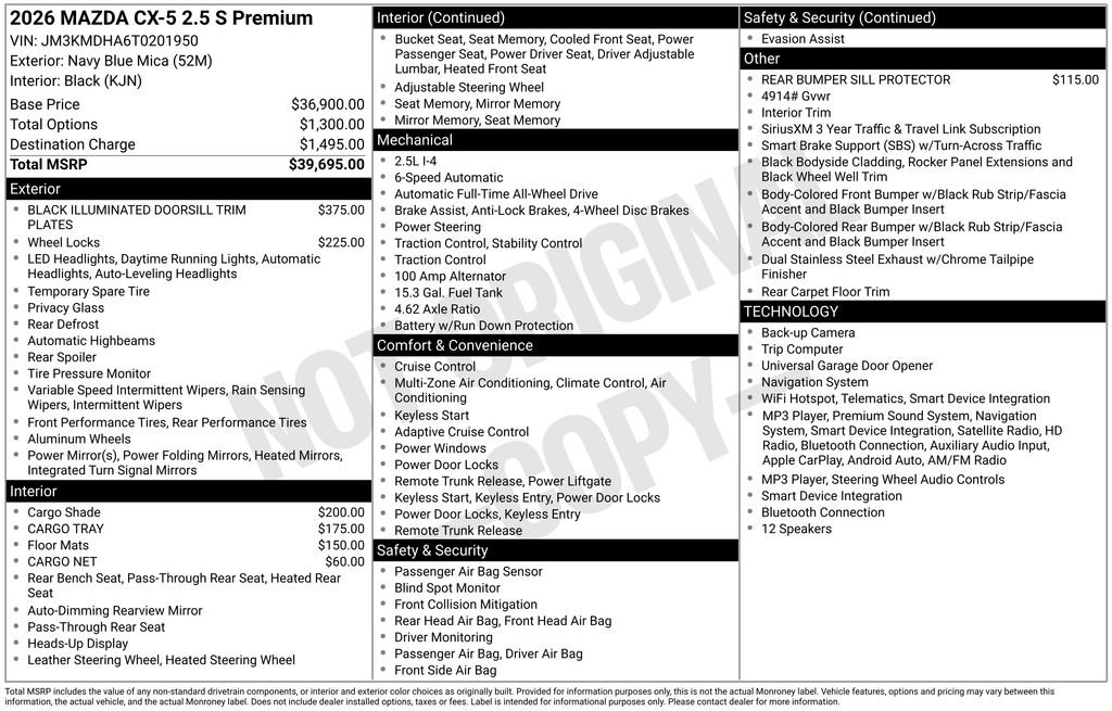 New 2026 MAZDA CX-5 2.5 S w/ Premium Package AWD/4WD image 10