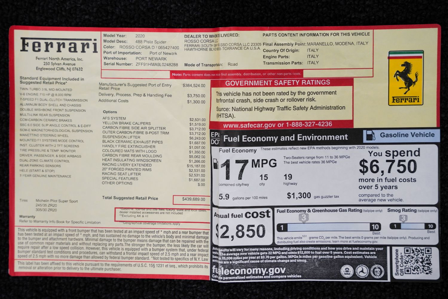 Used 2020 Ferrari 488 Pista Spider image 19