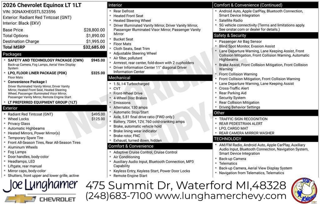 New 2026 Chevrolet Equinox LT w/ Safety and Technology Package FWD image 29