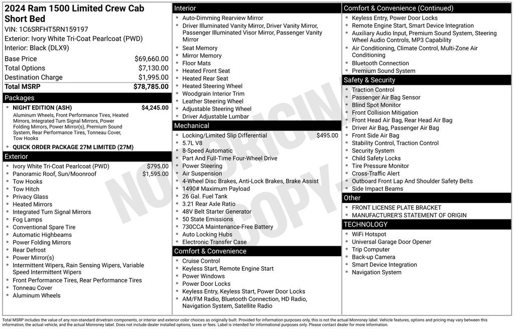 Used 2024 RAM 1500 Limited w/ Night Edition AWD/4WD image 15