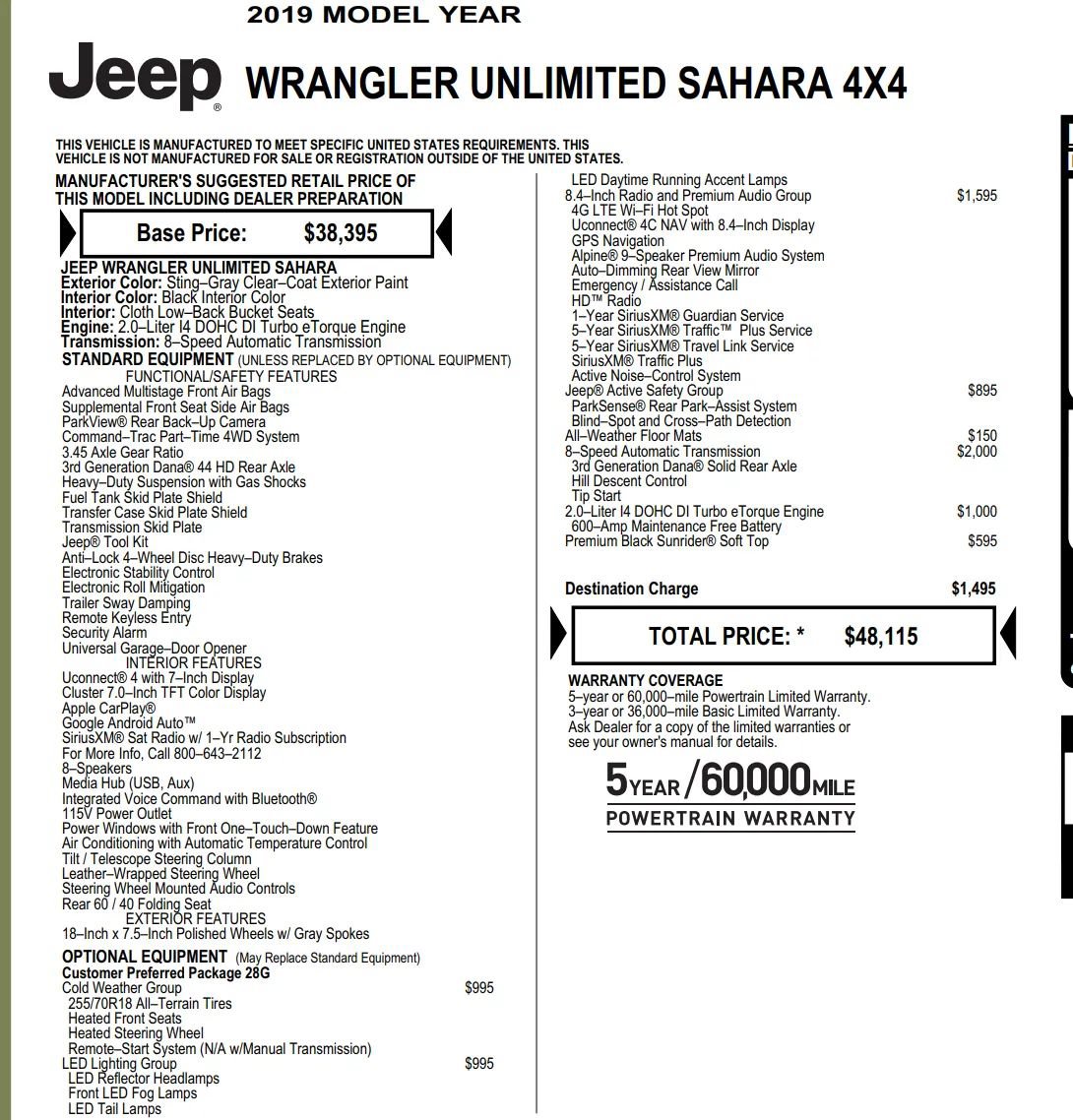 Used 2019 Jeep Wrangler Unlimited Sahara AWD/4WD image 2