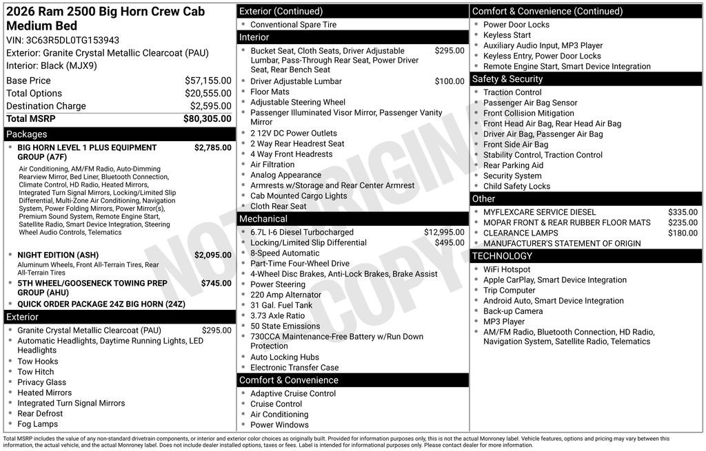 New 2026 RAM 2500 Big Horn AWD/4WD image 9