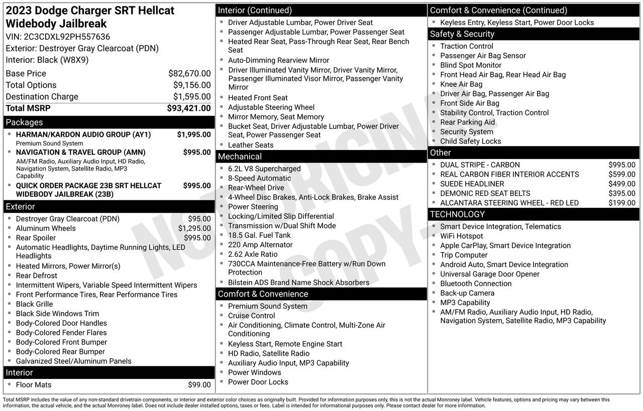 Used 2023 Dodge Charger SRT Hellcat w/ Harman/Kardon Audio Group image 33