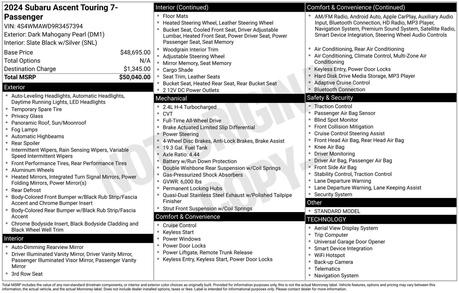 Certified 2024 Subaru Ascent Touring image 33