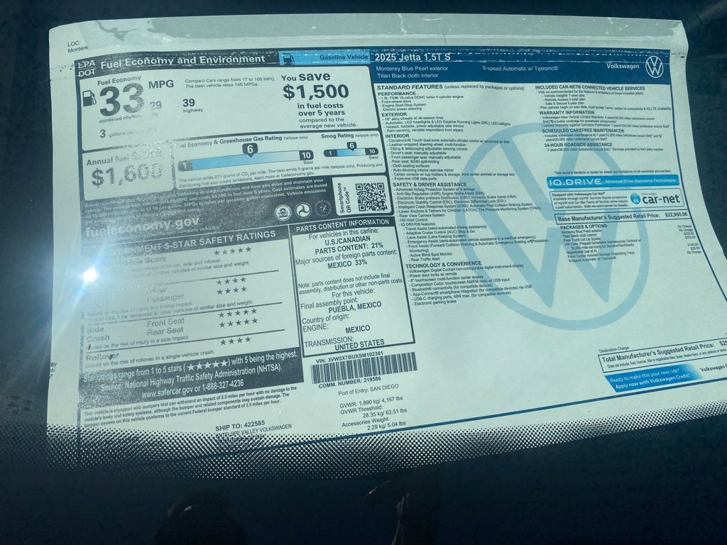 New 2025 Volkswagen Jetta S image 31