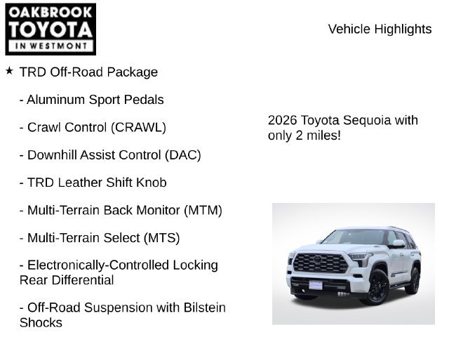 New 2026 Toyota Sequoia Platinum w/ TRD Off-Road Package AWD/4WD image 7