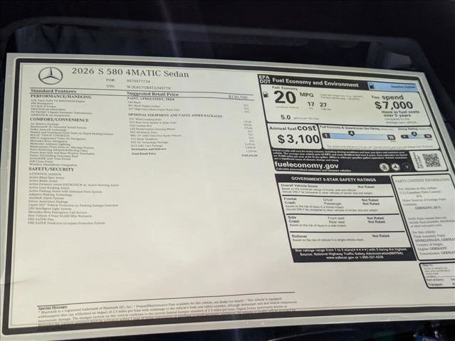 New 2026 Mercedes-Benz S 580 4MATIC Sedan image 21