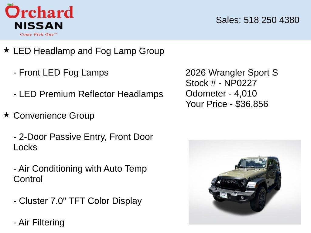 Used 2026 Jeep Wrangler Sport AWD/4WD image 7