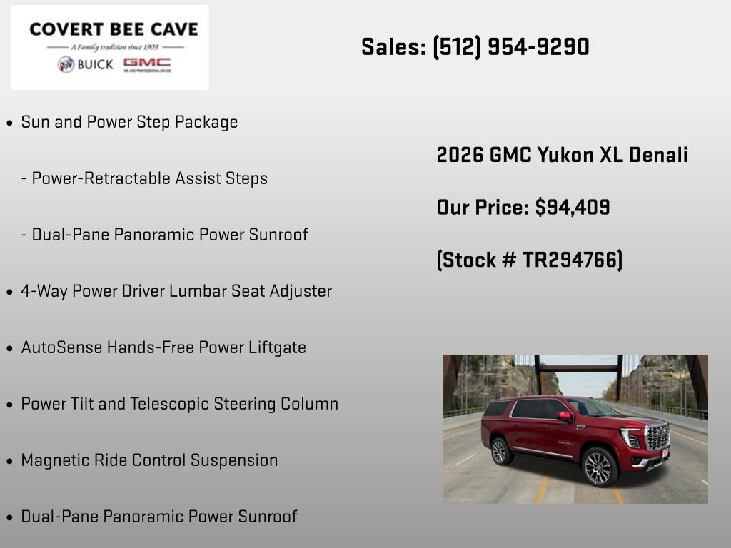New 2026 GMC Yukon XL Denali w/ Sun & Power Step Package AWD/4WD image 18