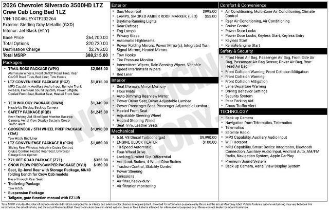 New 2026 Chevrolet Silverado 3500 LTZ w/ Trail Boss Package image 25