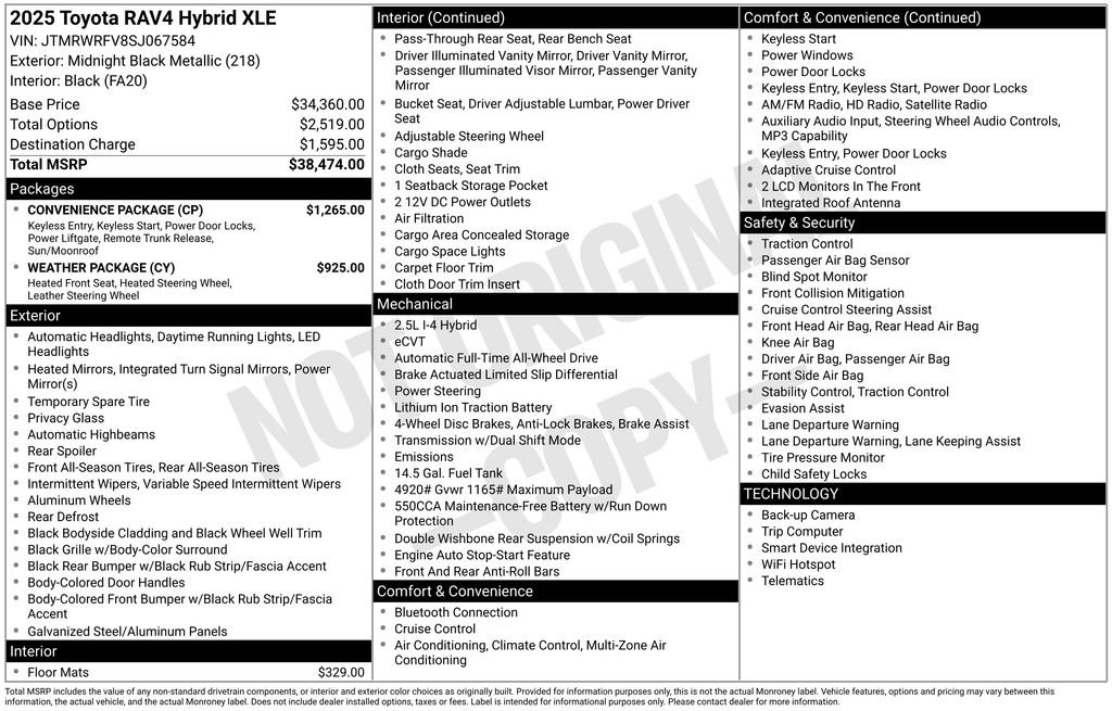 Certified 2025 Toyota RAV4 XLE w/ Convenience Package AWD/4WD image 32