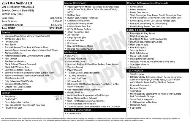 Used 2021 Kia Sedona EX FWD image 41