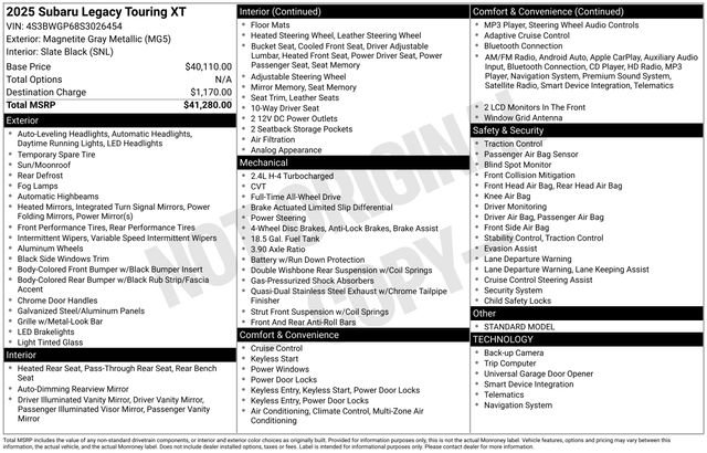 Certified 2025 Subaru Legacy Touring XT image 3