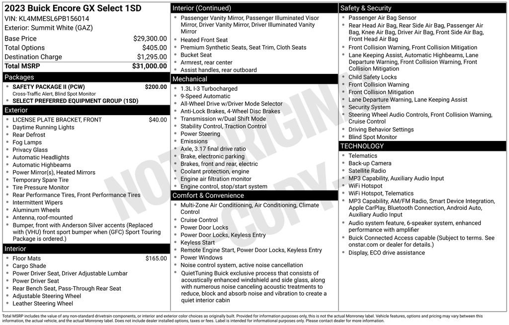 Used 2023 Buick Encore GX Select w/ Safety Package II AWD/4WD image 48