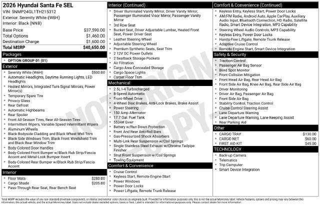New 2026 Hyundai Santa Fe SEL FWD image 47