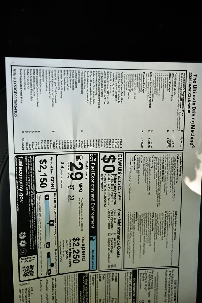 New 2026 BMW X3 xDrive30 w/ Premium Package AWD/4WD image 24
