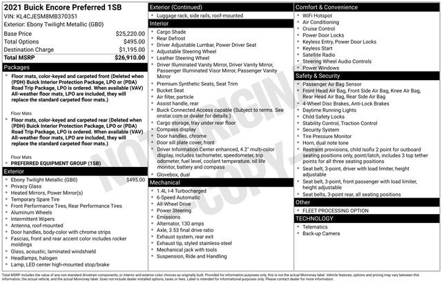 Used 2021 Buick Encore Preferred AWD/4WD image 4