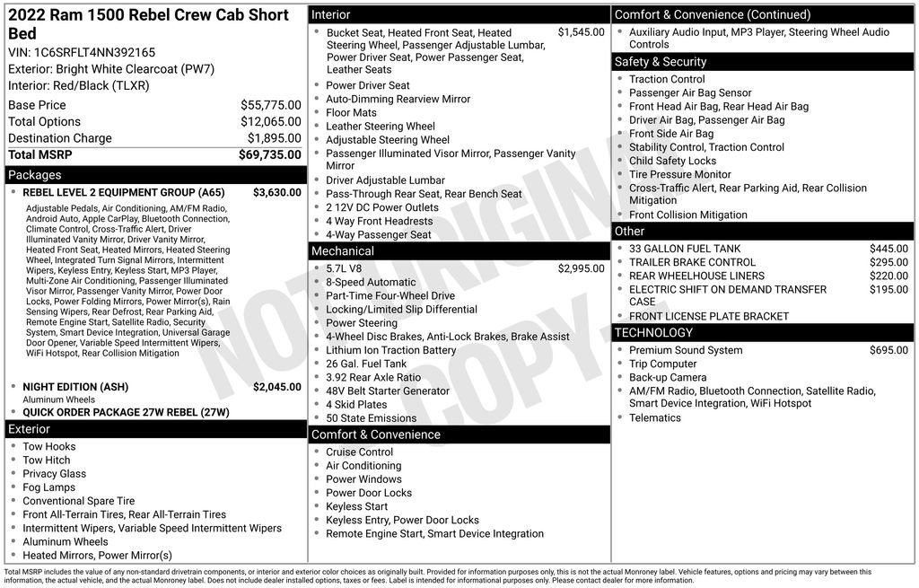Used 2022 RAM 1500 Rebel w/ Rebel Level 2 Equipment Group image 7