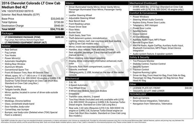 Used 2016 Chevrolet Colorado LT w/ LT Convenience Package image 2