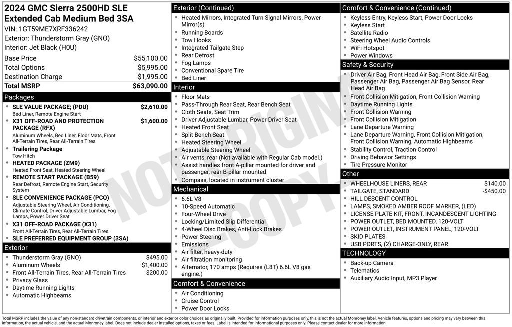 Used 2024 GMC Sierra 2500 SLE w/ SLE Value Package; image 5