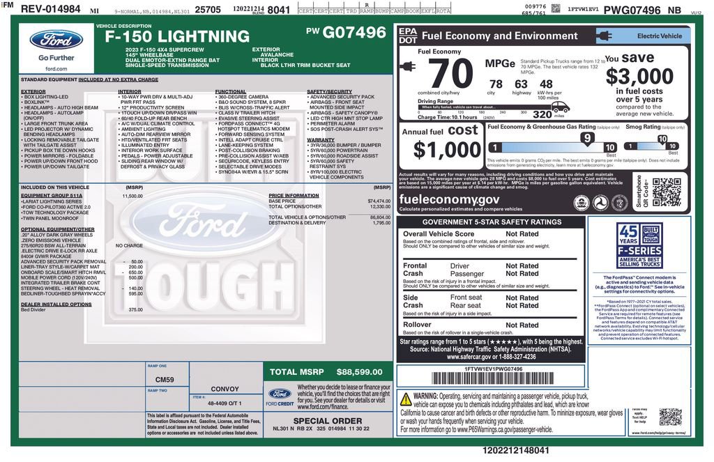 Used 2023 Ford F150 Lightning Lariat w/ Equipment Group 511A High image 24