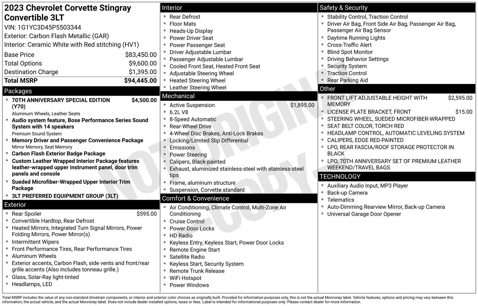 Used 2023 Chevrolet Corvette Stingray Premium Conv image 14