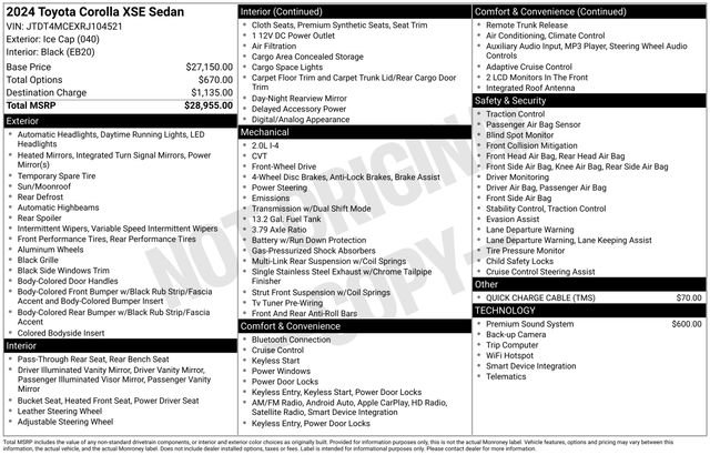 Used 2024 Toyota Corolla XSE image 35