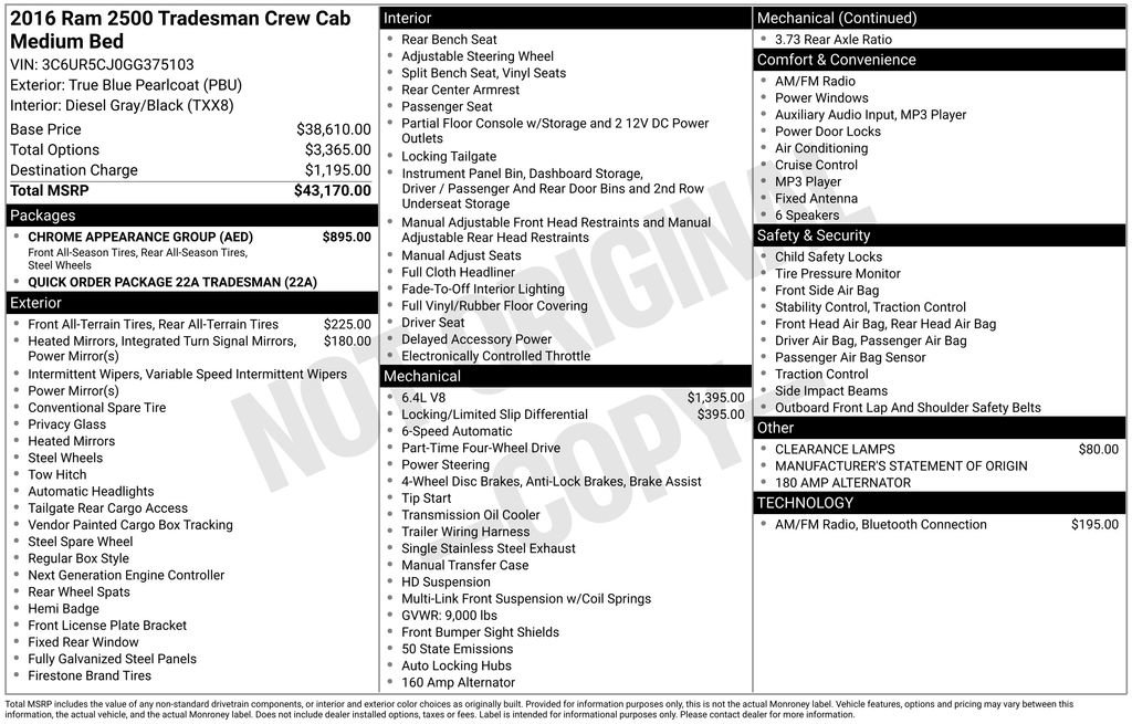 Used 2016 RAM 2500 Tradesman w/ Chrome Appearance Group image 7